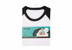 Cricut Unisex Adult T-Shirt Blank, Raglan In Black/White