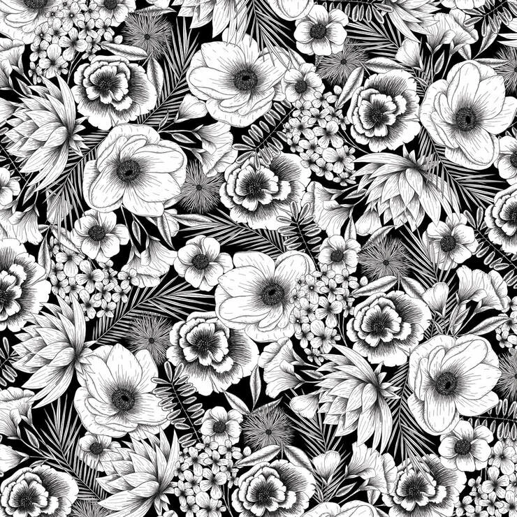 Cricut Patterned Iron -On™ Sampler, Black & White Botanical 4 Cricut Patterned Iron -On™ Sampler, Black & White Botanical - Image 2
