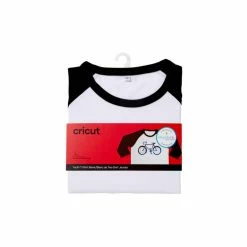 Cricut Unisex Youth T-Shirt Blank, Raglan In Black/White