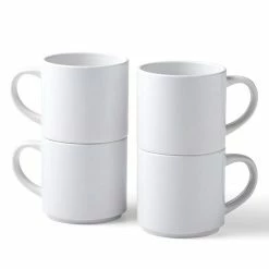 Cricut Stackable Ceramic Mug Blank, White - 10 Oz/300 Ml (4 Ct)