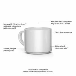 Cricut Stackable Ceramic Mug Blank, White - 10 Oz/300 Ml (4 Ct) -cricut shop unnamed file 878